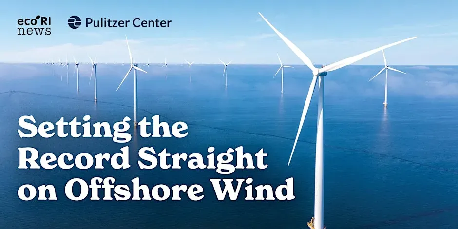 Event graphic with a background of windmills on open water