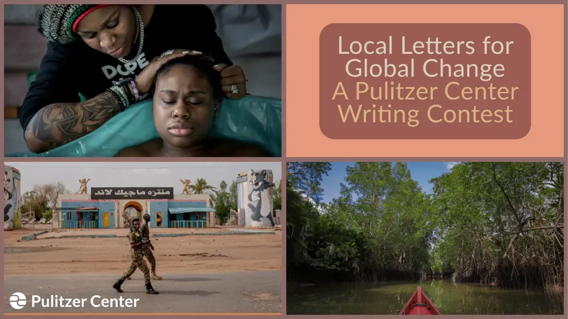 Collage of images from reporting featured in students' letters.
