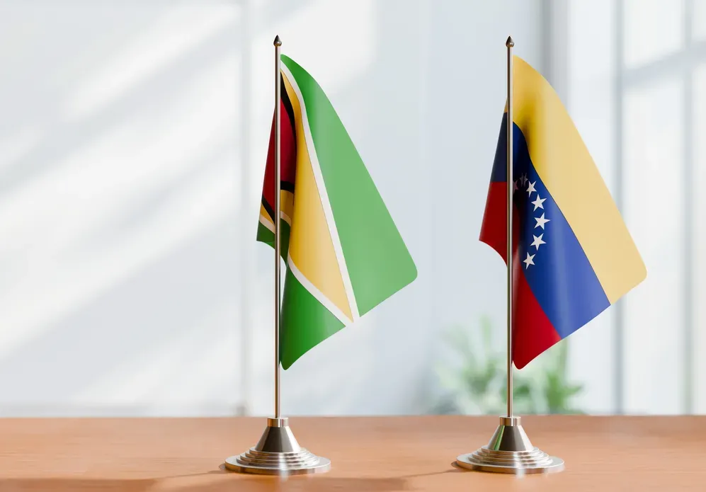 Guyana Venezuela flags