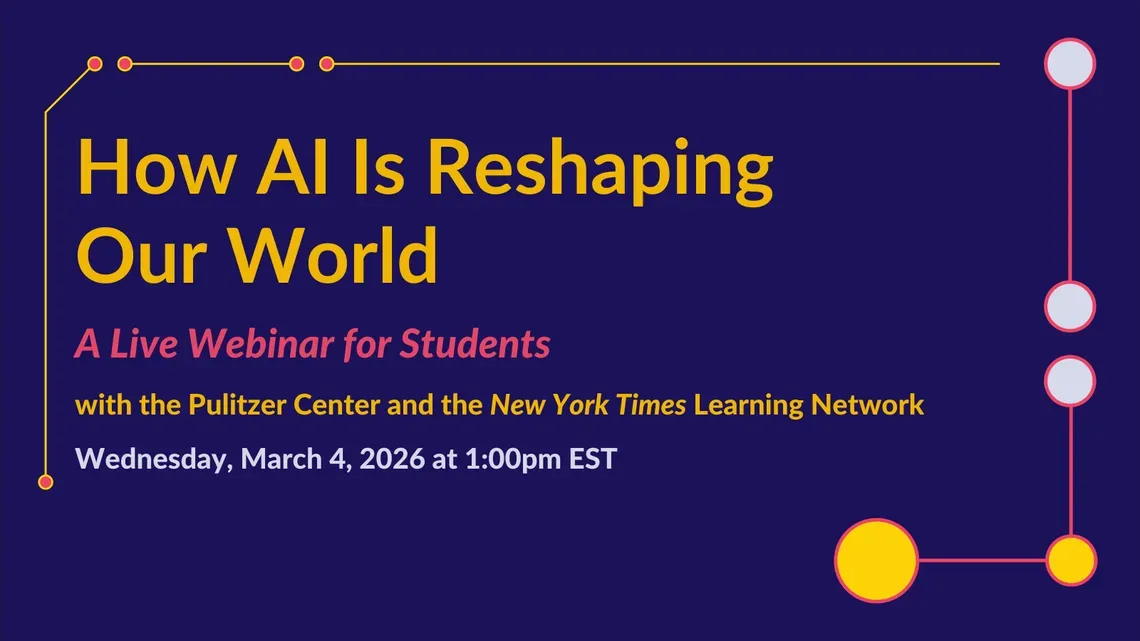 Graphic with the event title, How AI Is Reshaping Our World.