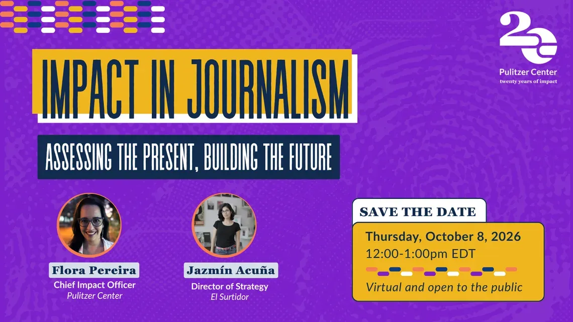 Decorative graphic for "Impact in Journalism" event.