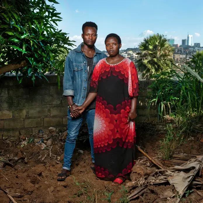 Josette, 40, and her son Thomas, 24: Josette was beaten and raped by militiamen. After the genocide, a pregnant Josette was rejected by members of her family. Thomas is now training to be a plumber. Image by Jonathan Torgovnik. Rwanda, 2018. Josette, 40, and her son Thomas, 24: Josette was beaten and raped by militiamen. After the genocide, a pregnant Josette was rejected by members of her family. Thomas is now training to be a plumber. Image by Jonathan Torgovnik. Rwanda, 2018.