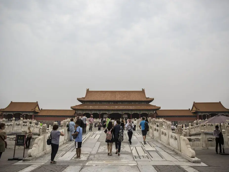Tourists wander through the Forbidden City on Thursday, Sept. 21, 2017, in Beijing, China. Located in the center of Beijing, it is now a museum, but from 1420 to 1912 it was the center of the Chinese government. Image by Kelsey Kremer. China, 2017.