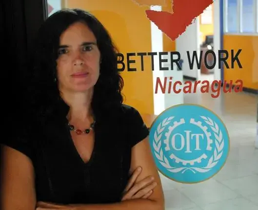 Elena Arengo, coordinator of Better Work Nicaragua, says the program will help attract major brands interested in suppliers that comply with local labor laws. That way, she says, labor can benefit from regional free trade. Image by Tim Rogers. Nicaragua, 2012. Media file: CAFTA-in-Nicaragua_newsfull_h.jpg
