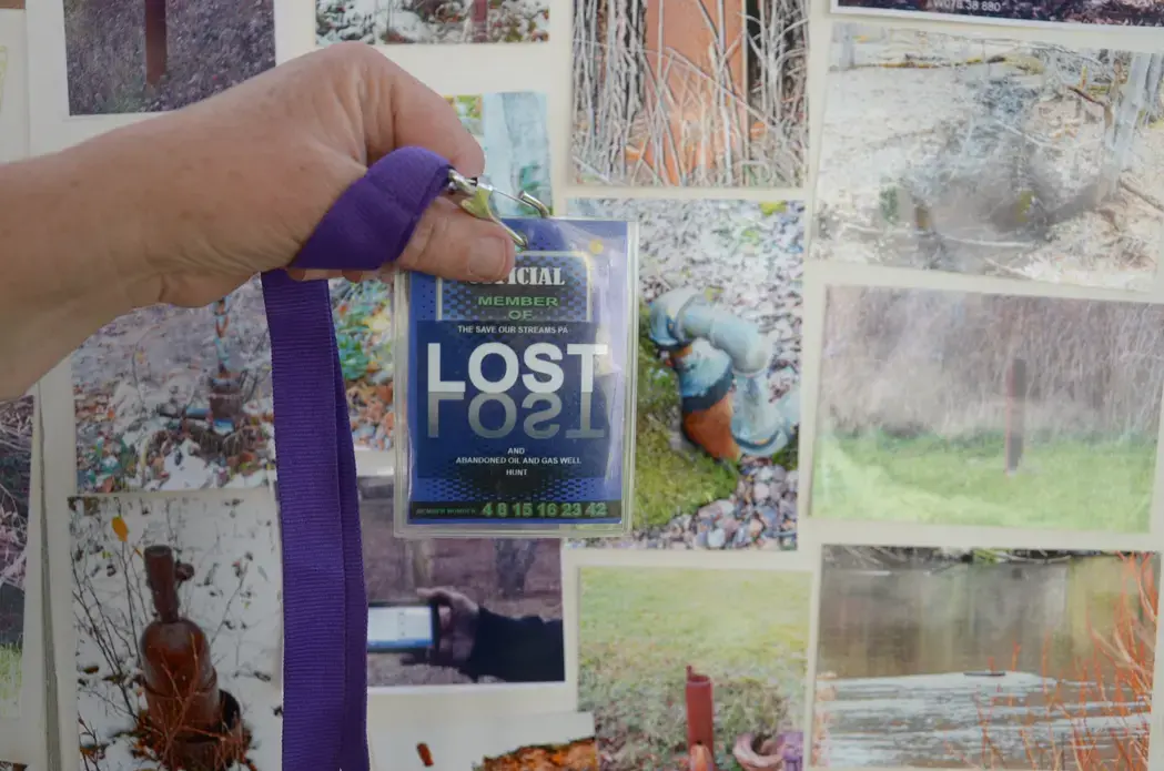 Scavengers, wearing "Lost" badges, hunt for abandoned and orphaned gas and oil wells. Image by Dimiter Kenarov. United States, 2012. Media file: DPK_4855.JPG