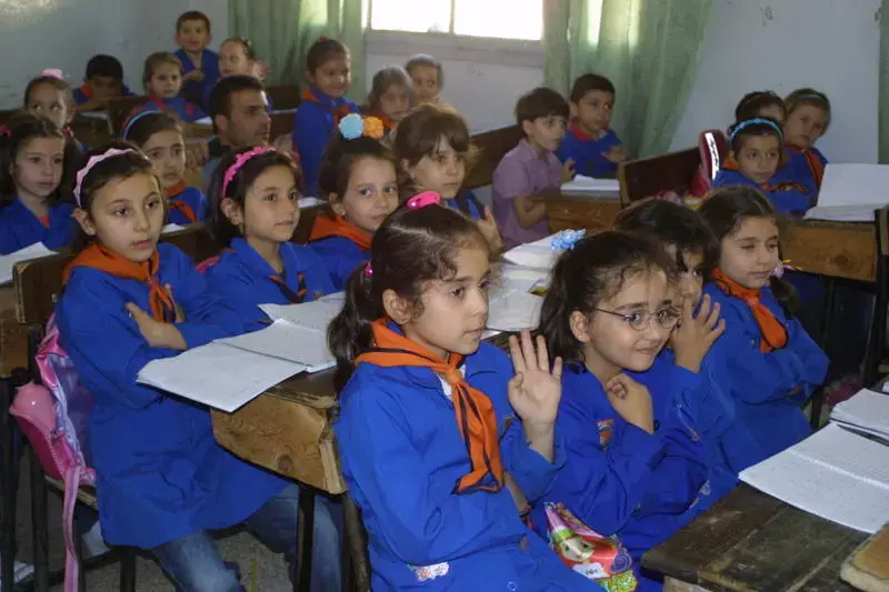Children in Dara take sides for and against the government. Image by Reese Erlich. Syria, 2011. Media file: IMG_0017.jpg
