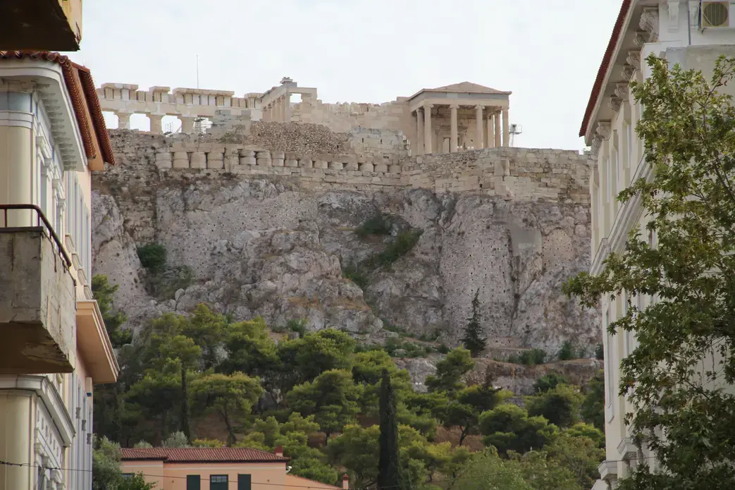 The Parthenon looms over Athens. Image by William Wheeler. Greece, 2012. Media file: IMG_7311.JPG