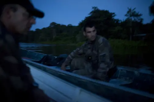 Gendarmes from France have been deployed in Guiana to patrol for illegal miners. Image by Narayan Mahon, French Guiana, 2010. Gendarmes from France have been deployed in Guiana to patrol for illegal miners. Image by Narayan Mahon, French Guiana, 2010.