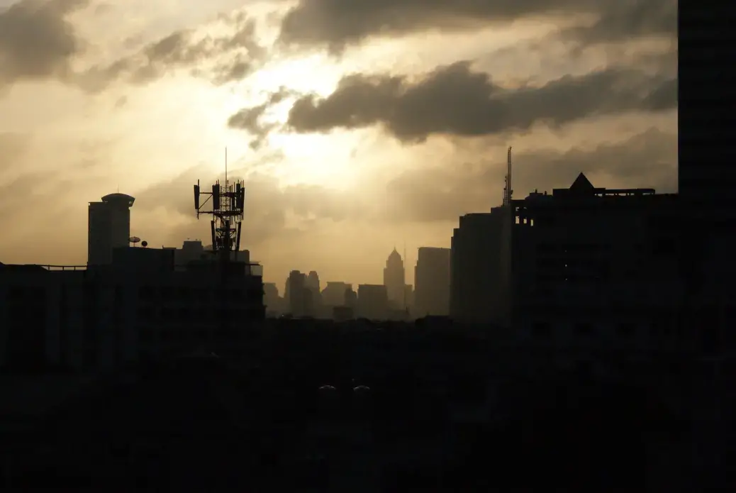 A haze of smog envelops Bangkok on a hot mid-afternoon in June. Image by Adam Janofsky. Thailand, 2012. Media file: Pollution9.JPG