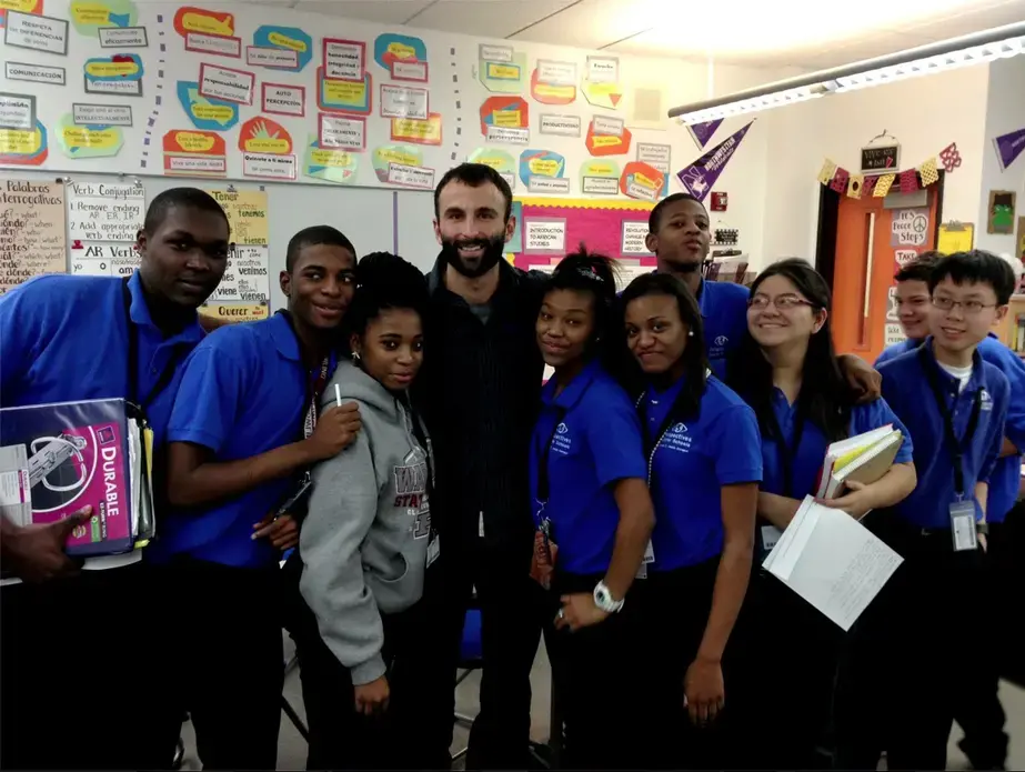 Jason Motlagh with students at Joslin Perspectives Charter School in Chicago. Image by David Terry of Perspectives Charter Schools. United States, 2012. Media file: Screen shot 2013-01-04 at 3.49.38 PM.png