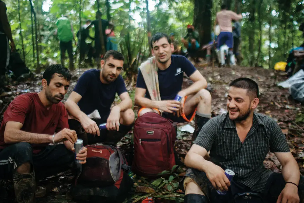 Wajid, Waseem, Nihal, and Hussain had watched YouTube videos before the trip and made sure to pack cookies, nuts, and Red Bulls. Image by Carlos Villalón for The California Sunday Magazine.