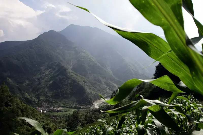 The mountains of northern Sichuan Province, China. Image by Sean Gallagher. China, 2011. image