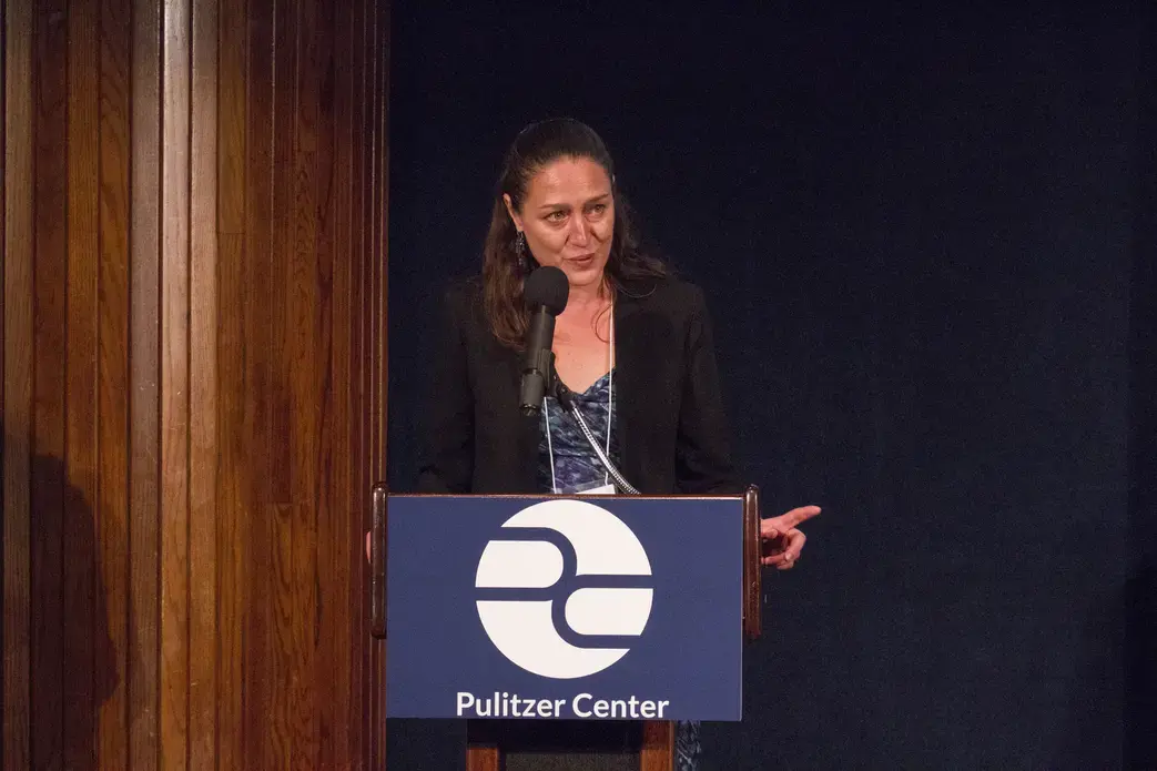 Nathalie Applewhite shares the story behind choosing to focus the Pulitzer Center 2017 conference on gender. Image by Jin Ding. United States, 2017. Nathalie Applewhite shares the story behind choosing to focus the Pulitzer Center 2017 conference on gender. Image by Jin Ding. United States, 2017.