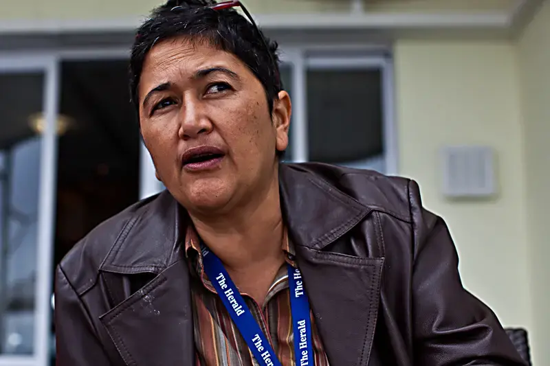 Heather Robertson is the Editor in Chief of The Herald. Photo by Jake Naughton. South Africa, 2012. Media file: heather-robertson-herald.jpg