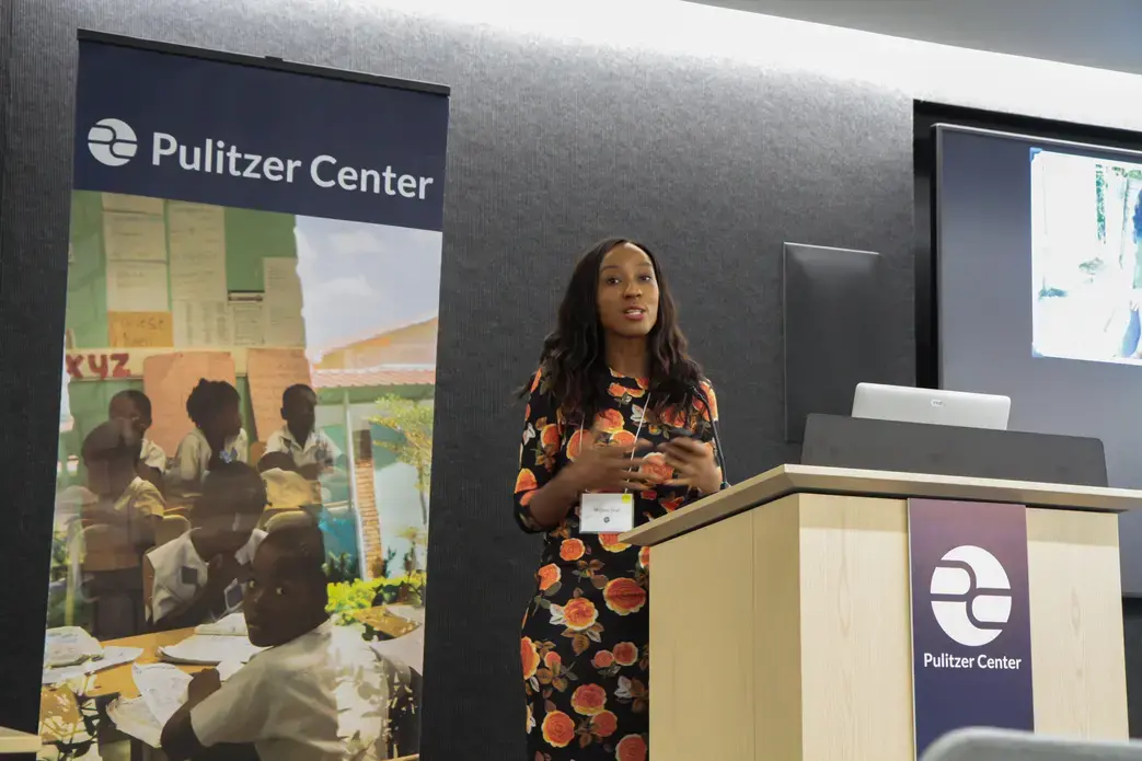 Multimedia journalist Melissa Noel introduces herself and talks about her work in the Caribbean. Image by Libby Moeller. United States, 2019.