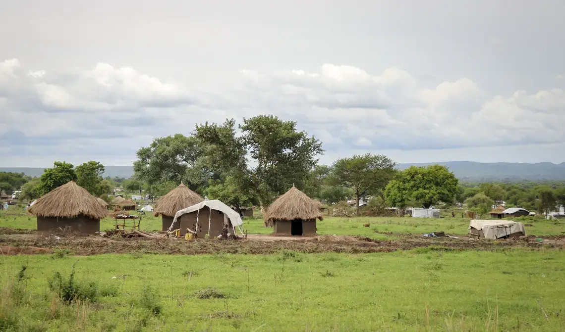 A refugee camp in northern Uganda where some fo the 2.3 million South Sudanese refugees are living. Image by Carolyn Thompson. Uganda, 2019.
