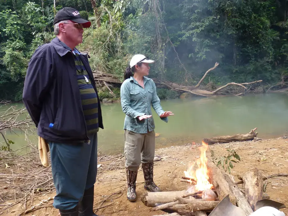Media file: kevin and mellissa at drop-off point before we started trek into jungle.JPG