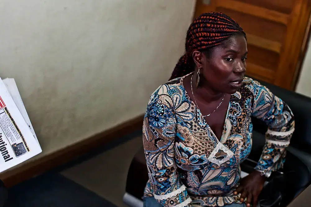 Reporter Mae Azango. Image by Jake Naughton. Liberia, 2012. Media file: mae-alt.jpg