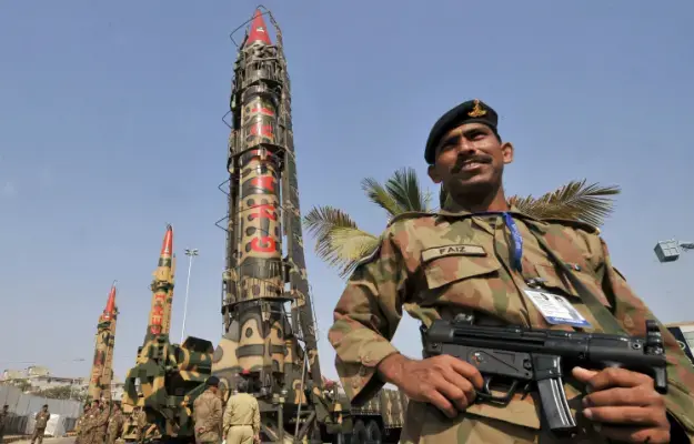 Pakistan is relying on a missile-based delivery system for its growing nuclear arsenal. Image by Rizwan Tabassum/AFP/Getty Images. Media file: paknuke.jpg