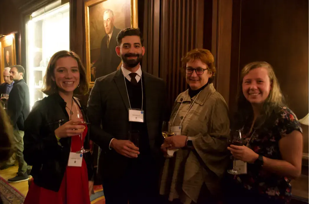 Catherine Cartier (Davidson College), Hani Zaitoun (Davidson College), Jane Zimmerman (Director, Dean Rusk International Studies Program, Davidson College), and Emma Johnson (Yale School of Forestry). Image by Nora Moraga-Lewy. United States, 2019.