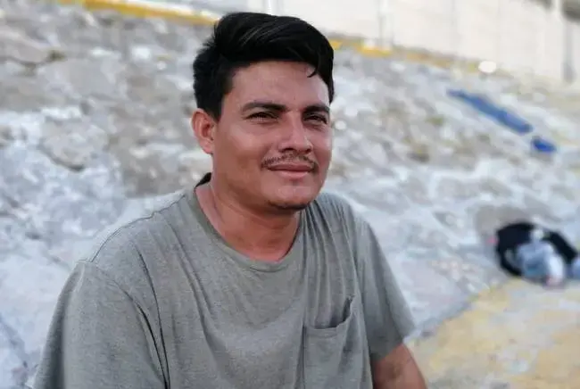 Genaro Martinez at an immigration checkpoint in Nuevo Laredo on Aug. 7, 2019. Image by Daniel Méndez. Mexico, 2019.