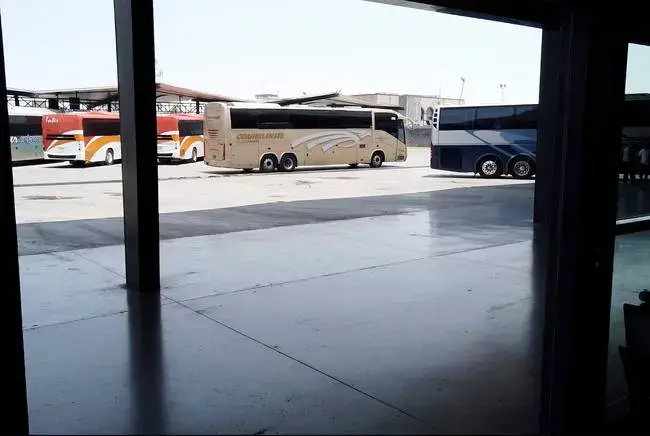 Buses arrive at the Monterrey Bus Station. Migrants were abandoned at this bus station, as well as various others in the city of Monterrey. Image by Miguel Gutierrez Jr. Mexico, 2019. 