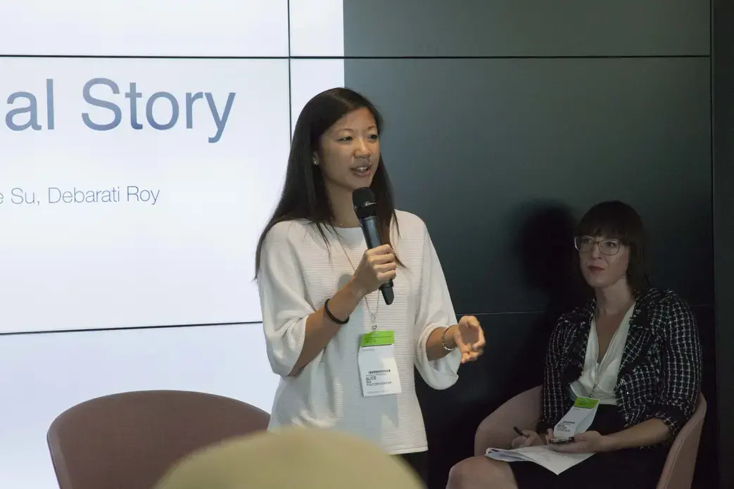 Pulitzer Center grantee Alice Su on 'How to Pitch a Global Story.' Image by Jin Ding. Washington, DC 2017.