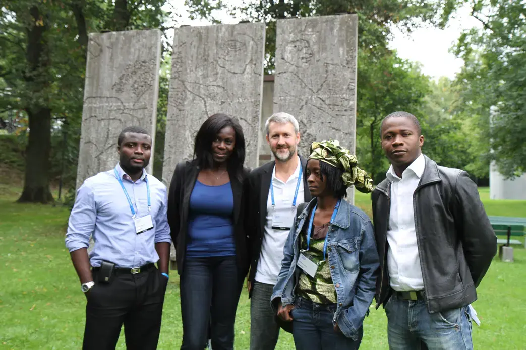 The Pulitzer Center team outside the conference center at World Water Week in St