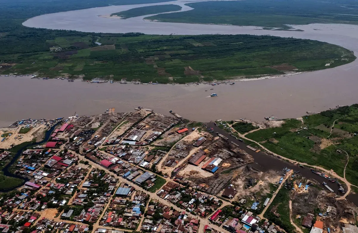 aerial photo of river in Peru