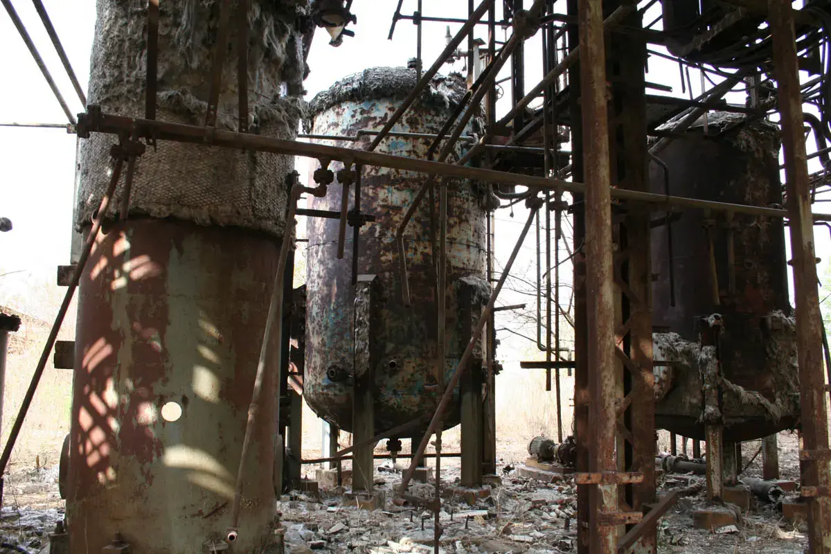 abandoned plant equipment from Bhopal Tragedy