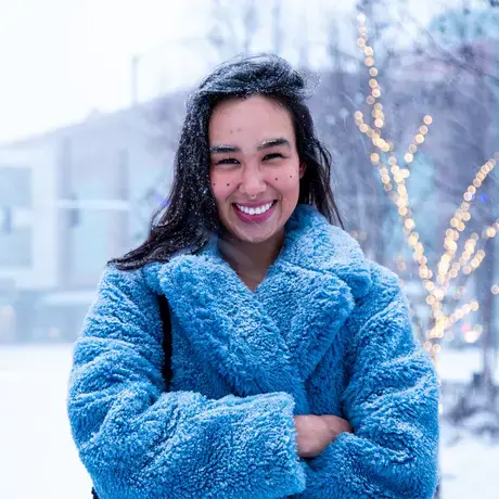 HeadshotWinter_0.jpeg Alice Qannik Glenn pictured in a blue furry coat in the snow