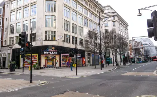Oxford Street in London during Tier 4 lockdown. Image by CK Travels / Shutterstock. United Kingdom, 2020.
