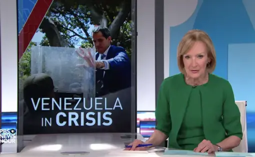 PBS NewsHour covers the ongoing crisis in Venezuela. Image by PBS NewsHour. United States, 2019.
