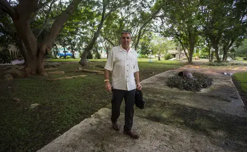 George Keays, Colorado realtor at La Pradera International Health Center in Havana last October. Image by Desmond Boylan. Cuba, 2017