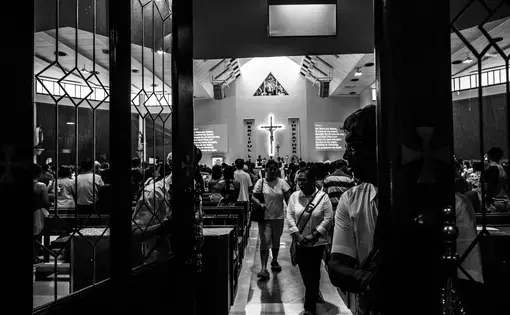 A church in Singapore where some migrant workers worship. Image by Xyza Bacani. Singapore, 2016.