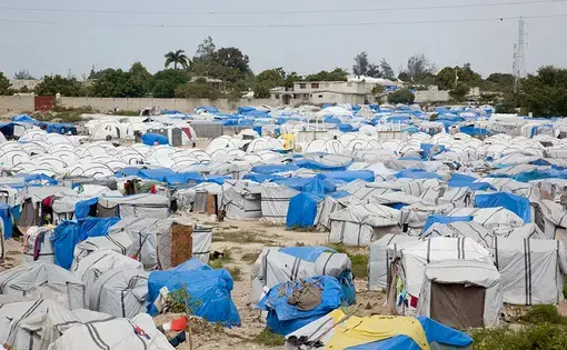 Haitian tent city after the earthquake. Image by G Allen Penton / Shutterstock. Undated.