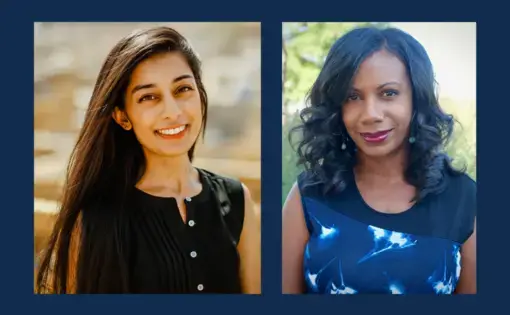 Kiran Misra (left) and Natalie Moore are the 2020-21 Richard C. Longworth Fellows. Images courtesy of Kiran Misra and Natalie Moore.