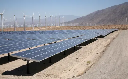 A Solar Energy Farm. Image by mikeledray/shutterstock. Undated.