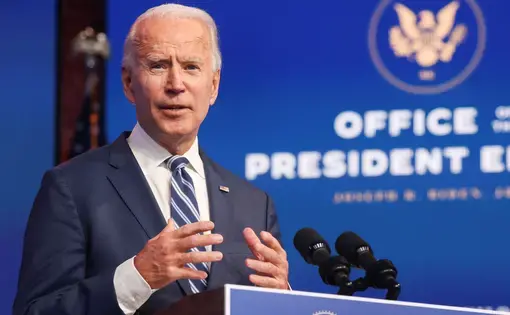President-elect Joe Biden speaks at a convention. Image by StratosBrilakis/shutterstock. United States, 2020