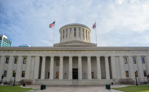 Ohio Statehouse during the day. Image by Shutterstock. United States, undated.
