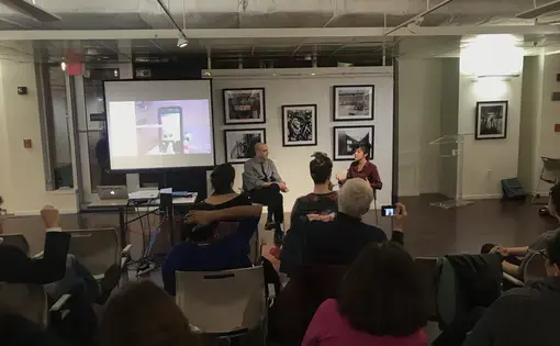 Diamond and Shelley shared some of their own experiences when it comes to understanding visual literacy during the workshop. Image by Alyssa Sperrazza. United States, 2017.
