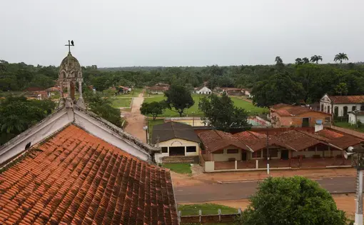 The view of the center of Prata from the bell tower of the village’s lone church. Now known as the Vila de Santo Antônio do Prata, the community was once home to the largest leprosy colony in the northern state of Pará. Image by Anton L. Delgado. Brazil, 2020.