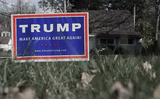 Trump Sign in Bucks County, Pennsylvania. Image by Max Toomey. United States, 2016. Trump Sign in Bucks County, Pennsylvania. Image by Max Toomey. United States, 2016.
