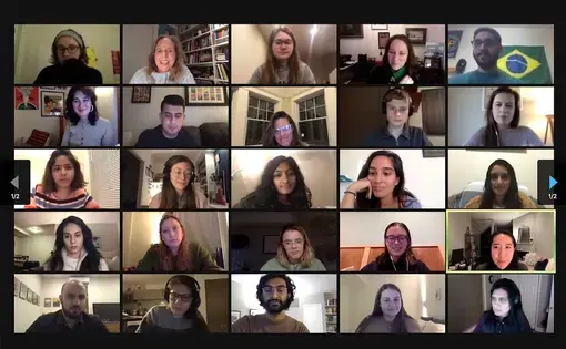 Pulitzer Center Reporting Fellow Alums gather for a Zoom reunion.  Screenshot by Kem Knapp Sawyer. United States, 2021.