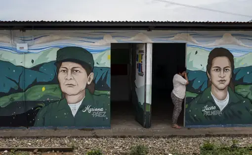 In this territorial space of training and reincorporation (ETCR), in La Guajira, there are 222 members of the former guerilla group who, despite the anxiety and uncertainty their experience these days, still have faith in a sustainable transition to civil life. Image by Fabio Cuttica. Colombia, 2018.