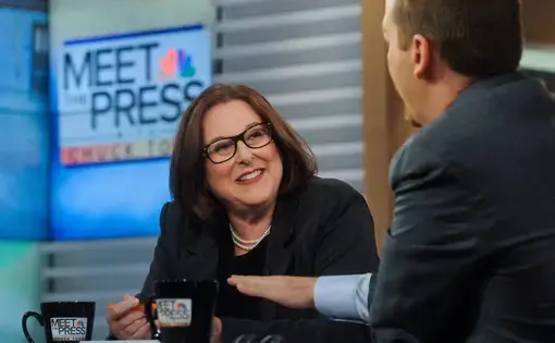 Carol Rosenberg interviewed by Chuck Todd on Meet the Press. Image courtesy of NBC.