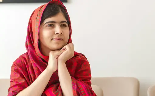 Malala Yousafzai prior to her meeting with former Deputy Secretary-General Jan Eliasson ahead of an event to mark 500 Days of Action for the Millennium Development Goals (MDGs). Image by Mark Garten / United Nations Photo. United States, 2014.