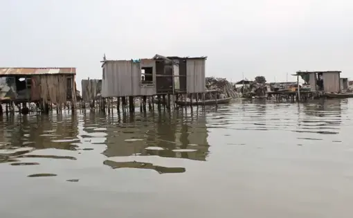 A flood in the Otodo-Gbame neighborhood. Nigeria, 2017. A flood in the Otodo-Gbame neighborhood. Nigeria, 2017.