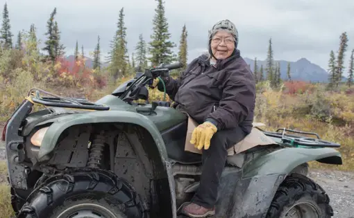Sarah James on her four-wheeler. Image by Amy Martin. United States, 2019.