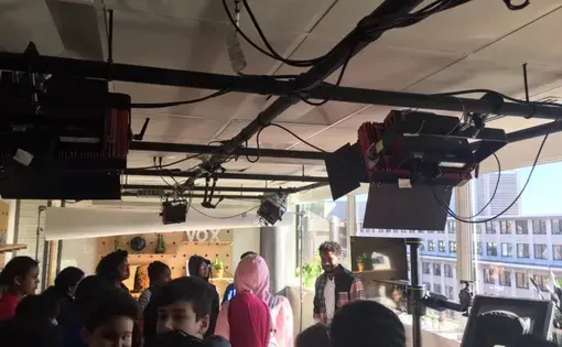 Creative Minds Public Charter School students explore the Vox Connecticut Ave Offices. Image by Fareed Mostoufi. United States 2018.